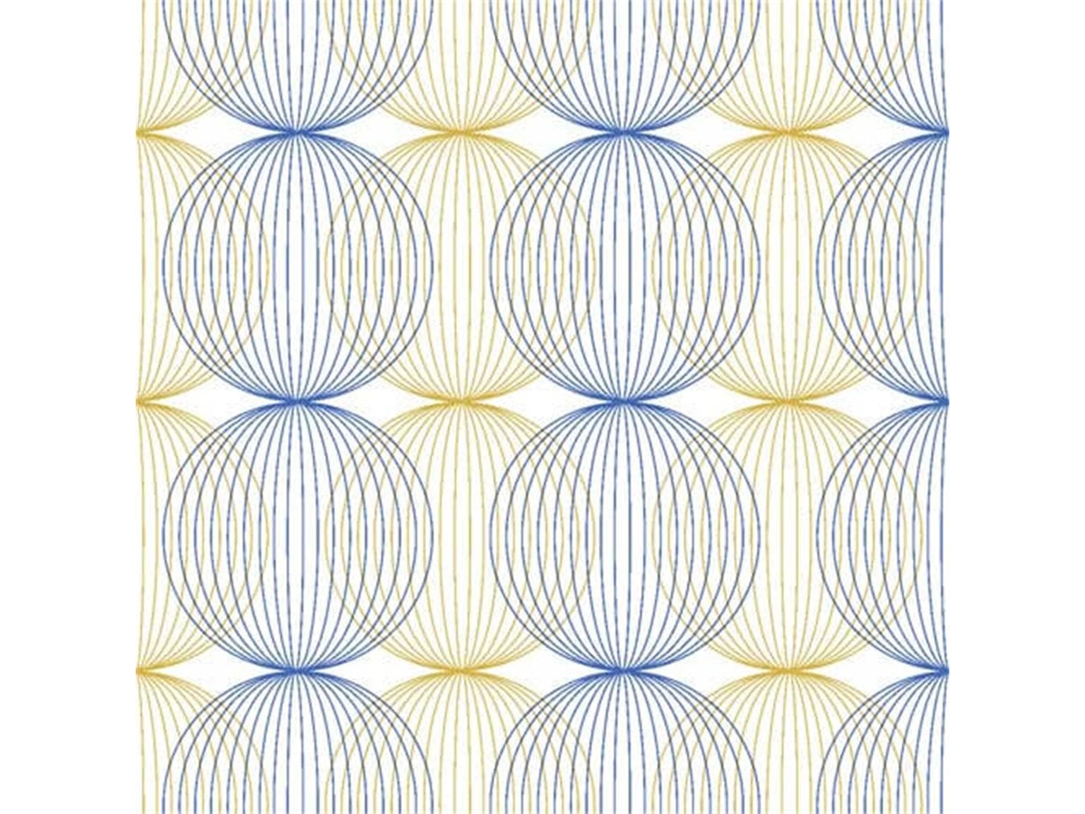 Servietten Airlaid 60 gm2, 40 x 40 cm 1/4 Falz, Ludo (blau-gold)