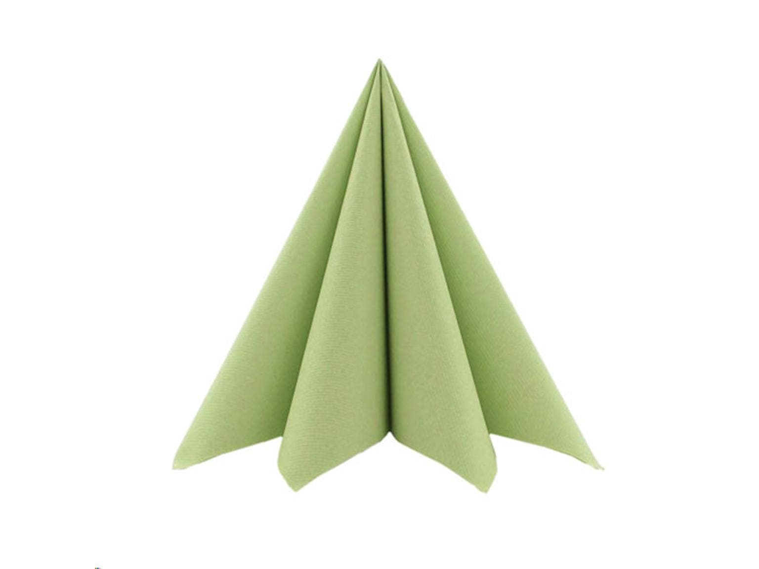 Servietten Airlaid 55 gm2, 33 x 33 cm 1/4 Falz, oliv, unbedruckt