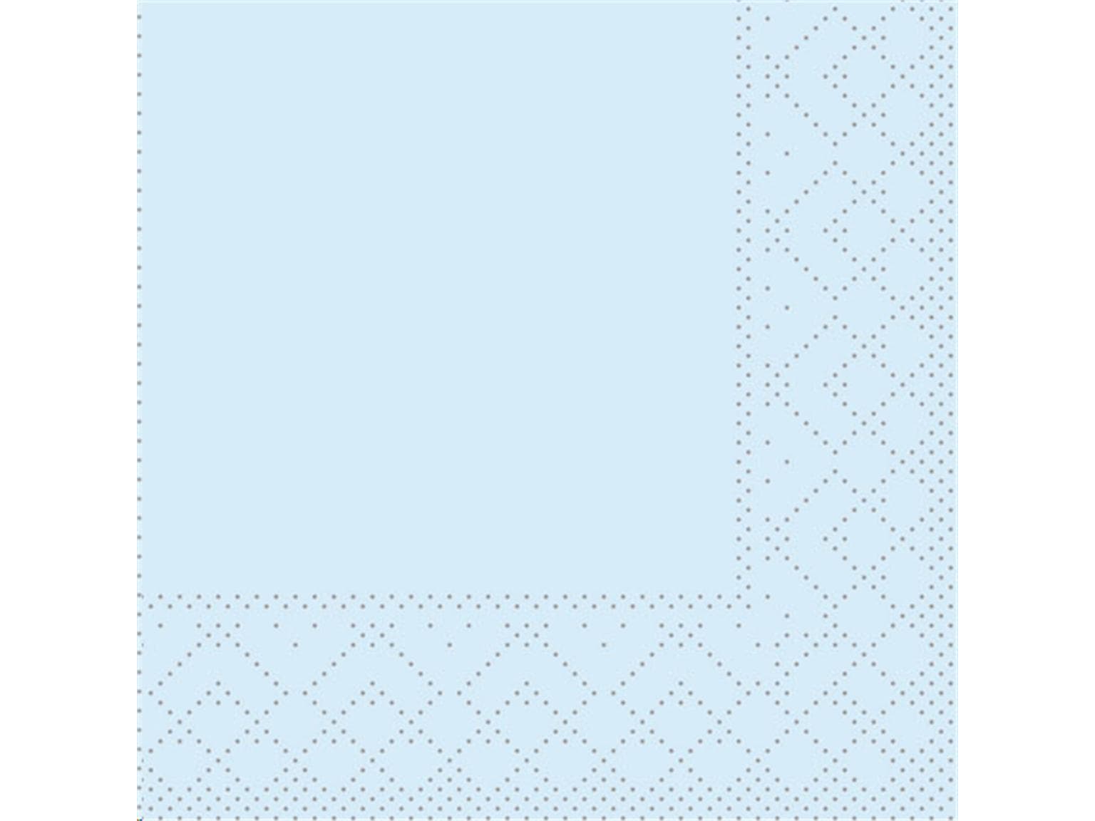 Servietten Tissue 3-lagig, 20 x 20 cm 1/4 Falz, hellblau, unbedruckt