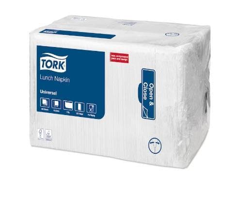 Tork Lunchservietten 1-lagig, 32.5 x 32.5 cm, 1/8 Falz, weiss