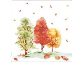 Servietten Airlaid 60 gm2, 40 x 40 cm 1/4 Falz, Herbstwald / Autumn Forest