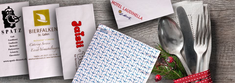 Servietten mit Werbedruck anfragen