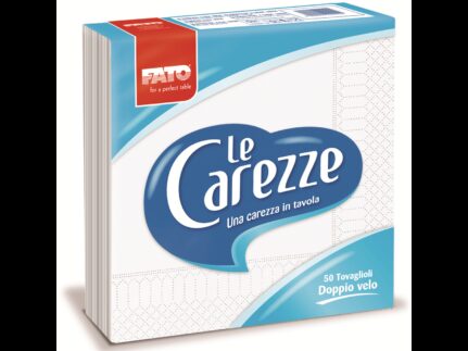Servietten "Le Carezze", 2-lagig, 38 x 38 cm, 1/4 Falz, weiss