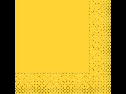 Servietten Tissue 3-lagig, 33 x 33 cm, 1/4 Falz, gelb