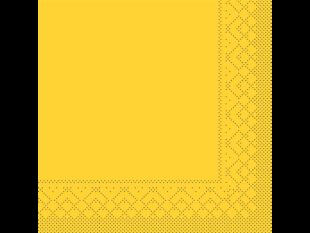 Servietten Tissue 3-lagig, 40 x 40 cm, 1/4 Falz, gelb