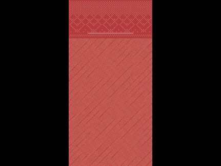 Bestecktasche Tissue-Deluxe, 40 x 40 cm, 1/8 Falz, rot