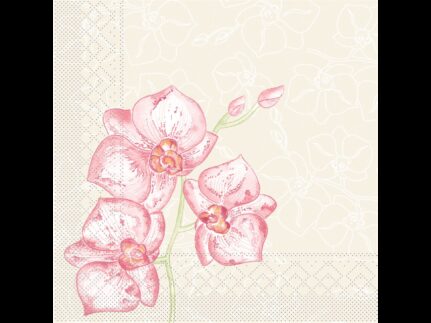 Servietten Tissue 3-lagig, 40 x 40 cm, 1/4 Falz, "SHIJA" Orchidee