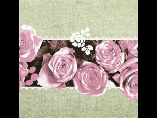 Servietten Airlaid 60 gm2, 40 x 40 cm 1/4 Falz, Lovely Roses (rosa)