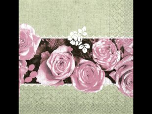 Servietten Tissue 3-lagig, 33 x 33 cm 1/4 Falz, Lovely Roses (rosa)