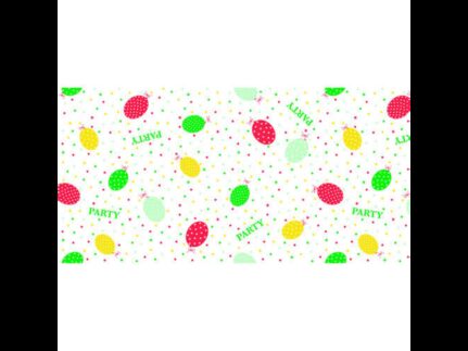 Tischläufer Airlaid, 40 cm x 24 lfm, Party Ballons (rot/grün)