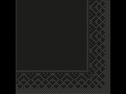 Servietten Tissue 3-lagig, 24 x 24 cm 1/4 Falz, schwarz, unbedruckt