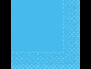 Servietten Tissue 3-lagig, 24 x 24 cm 1/4 Falz, aqua blau, unbedruckt