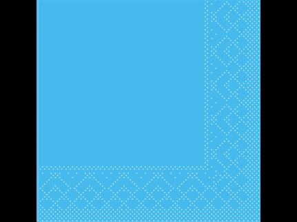 Servietten Tissue 3-lagig, 24 x 24 cm 1/4 Falz, blau, unbedruckt