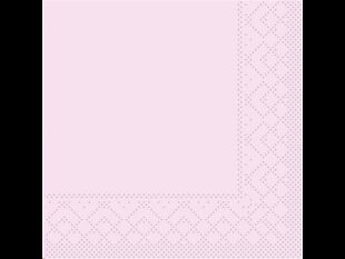 Servietten Tissue 3-lagig, 24 x 24 cm 1/4 Falz, rosa, unbedruckt