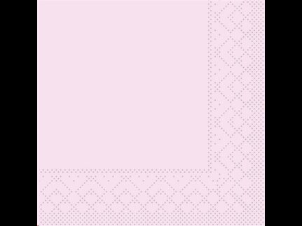 Servietten Tissue 3-lagig, 24 x 24 cm 1/4 Falz, rosa, unbedruckt