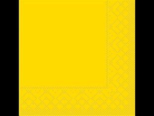 Servietten Tissue 3-lagig, 24 x 24 cm 1/4 Falz, gelb, unbedruckt