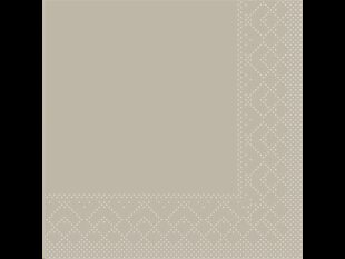Servietten Tissue 3-lagig, 24 x 24 cm 1/4 Falz, beige-grey, unbedruckt